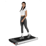 Garvee 2.5 HP Walking Pad, 0.6-3.8 MPH, 256 LBS Plug & Play, Under Desk Electric Treadmill for Home Office, Space Saving Treadmill, No Assembly Needed Portable Treadmill for Office Home Exercise - Silver