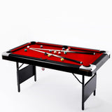 Garvee Billiards Table 7FT Portable Foldable Pool Table Set with Balls Cues Chalks Brush for Family Game Room Red - Red