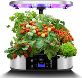 Garvee WiFi Hydroponics Growing System with APP Control, 30" Adjustable Height, 30W 120 LED Light, Silent Pump, Timer for Home Kitchen - White
