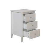Garvee Modern Night Stand with 3 Drawer Large Storage Space Multifunctional End Bedside Table Bedroom Furniture 30 Square MDF - White