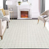 Garvee 5x7 Washable Rug Non Slip Modern Checkered Rug Soft Faux Wool Floor Carpet Indoor Contemporary Plaid Print Rug Non Shedding Throw Carpet for Bedroom Living Room Dining Room Office Light Grey - Light Gray