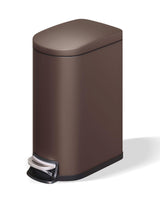 Garvee 2.6 Gal Metal Bathroom Trash Can with Lid, Slim Waterproof Step-on Bin, Brown, Compact Size - Brown