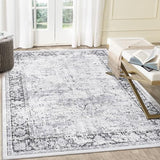 Garvee Large Area Rug 8x10 Rugs for Living Room Non Slip Vintage Rugs Low Pile Distressed Pattern Carpet for Dining Room Home Office, Grey - Gray