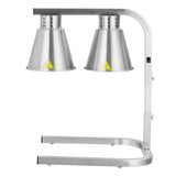 Garvee Food Heat Lamp, Stainless Steel Commercial Grade Food Warmer, 2 Bulbs Freestanding Food Warming Light, Height Adjustable Catering Heating Lamp for Restaurant, Buffet, Parties, 500W