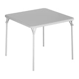 Garvee Folding Table, 27.9 Inch Tall Folding Card Table, Portable Square Folding Table with PU Soft Cushion, Grey Metal Foldable Table Suitable for Living Room, Office, Camping - Grey