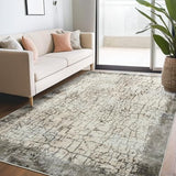 Garvee Modern Washable Rug 5x7 Abstract Area Rug for Living Room Non Slip Non Shedding Contemporary Carpet Foldable Low Pile Soft Farmhouse Aesthetic Accent Rug for Bedroom Dining Room, Camel - Camel