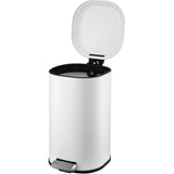 Garvee 8 Gallon Step Trash Can, Square Fingerprint-Proof Foot Pedal Garbage Can with Soft-Close Lid for Kitchen Bathroom Bedroom Living Room Home Office Dorm, Without Inner Bucket, 30-Liter, White - White