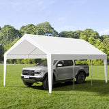 Garvee 10' X 20' Extra Large Heavy Duty Carport, Portable Garage Shelter with 8 Legs, Garage Tent for Car, Truck, SUV, Car Canopy, White - White
