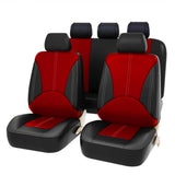 Garvee Car Seat Covers Full Set Universal Fit Breathable Auto Seat Protectors with Headrest Covers Airbag Compatible Washable Easy Install for Cars SUVs Vans L Black - Red