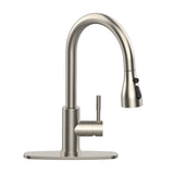 Garvee Pull Down Sprayer Kitchen Faucet, Matte Black, 3 Modes - Silver