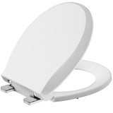 Garvee Toilet Seat, Round Toilet Seat with Slow Soft Close, Durable Toilet Seat Round, Never Loosens, Easy Clean and Install, White Toilet Seat Fit for Round Toilets - White