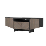 Garvee LED TV Stand Modern Entertainment Center for Televisions up to 63 Inch with Shelves and Storage Cabinet Black