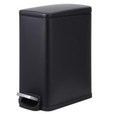 Garvee Small Bathroom Trash Can with Lid, 10 Liter Stainless Steel Garbage Can, Slim Metal Trash Bin for Toilet, Bedroom, Kitchen, Office, Black - Black