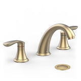 Garvee Bathroom Faucet, 8 Inch Bathroom Faucets for Sink 3 Hole, Widespread Brushed Nickel Bathroom Faucet with Pop up Drain and cUPC Lead-Free Hose (Brushed Gold) - Brushed Gold
