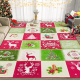 Garvee 4x6 Rug for Living Room Carpet Christmas Rug Snowflake Washable Rugs for Bedroom Aesthetic Throw Rugs with Rubber Backing Non Slip Area Rug for Classroom Christmas Decor, Red/Green/Cream 4'x6' - Red/Green/Cream