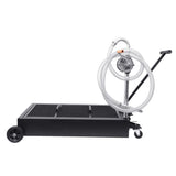 Garvee 20 Gallon Hand Pum Low Profile Portable Oil Drain Pan,with T-Handle,for Car,Suvs with Hose,Casters - Black - Black