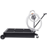 Garvee 25 Gal Hand Pump Oil Drain Pan with 95L Foldable Low Profile, Large Cap - Black - Black