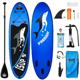Garvee Inflatable Stand Up Paddle Board for Kids - Durable, Wide Non-Slip Deck, Adjustable Paddle, Waterproof Phone Bag, Shoulder Strap, Complete Accessories, Suitable for Youth & Teenagers - Blue