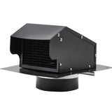 Garvee Roof Vent Cap 6 Inch, Removable Roof Vent Cap, Galvanized Steel Roof Exhaust Vent, Outside Roof Vent Cover with Damper for House Kitchen Bathroom, Easy Installation, Black - Black