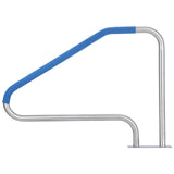 Garvee Pool Handrail 50x36 Pool Rail 304 Stainless Steel Silver Rustproof Pool Stair Rail with Blue Grip Cover Humanized Swimming Pool Railing, Quick Mount Accessories for Pools and Spas