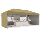 Garvee 10'x20' Pop-Up Canopy Tent - 210D Oxford Fabric Portable Instant Commercial Tent with 4 Sidewalls, 12 Stakes & 6 Sandbags for Events, Khaki - Khaki