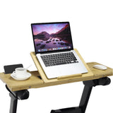 Garvee Bamboo Treadmill Laptop Desk 34x12in - Adjustable Height, Double Protection - Eco-friendly, Multi-use for Home/Office - Wood