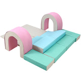 Garvee Foam Climbing Blocks Set - 10PCS Indoor Active Playset, Soft Climbing Indoor Set for Infants, Preschools, Toddlers - Pink