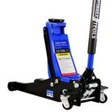 Garvee 3 Ton Hydraulic Floor Jack with Dual Pump for Auto Repair 6600 Lbs Capacity Blue-Black, 3.3"-18.5" Lifting Range