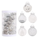 Garvee 25Pcs 2.36 Inch Christmas Balls Ornaments for Xmas Christmas Tree Decor, Shatterproof Christmas Tree Decorations Hanging Baubles for Holiday Wedding Party, Silver - Silver