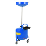Garvee 8 Gallon Oil Drains Container Tank With 15 in Funnel, Adjustable Height 28"-62", Heavy-Duty Rust-Proof Wheels, Built-in Toolbox for Auto Repair, Blue - Blue