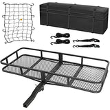 Garvee PU+ Steel Tail Rack, 150 lb Storage Capacity Heavy Duty Steel Tail Rack with PVC Fabric Waterproof Cargo Bag and Steel Windproof Fairing, Rack with Bottom Metal Rods and Side Rails