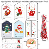 Garvee Christmas Gift Tags,50 Pcs Christmas Paper Tags Card with Cotton String and Twine String, for Christmas Gifts Wrapping DIY Craft Decoration Series 4