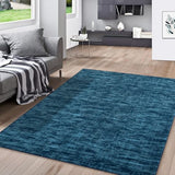 Garvee Modern Solid Indigo 5x7 Washable Area Rug Rug Indoor Soft Non Slip Carpet Ultra-Thin Low Pile Throw Carpet Stain Resistance Throw Rugs for Living Room Bedroom Dining Room Home Office - Indigo