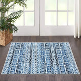 Garvee Moroccan Geometric Area Rug, Machine Washable Easy to Clean Non-Shedding Stain-Resistant Non-Slip Foldable Indoor Mat for Living Room, Bedroom, Kitchen, Entryway, Bathroom, Blue, 2 x 3 - Blue