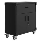 Garvee Metal Garage Storage Cabinets with Wheels Heavy Duty Rolling Tool Cabinet Adjustable Shelf Locks Rust Resistant Black