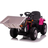 Garvee 12V Kids Ride on Car,Excavator with Bucket & Remote Control,Toddler Battery Powered Electric Vehicle,2+1 Gear Shift,3 Speeds,Music,Bluetooth,7-LED Headlights,Thread Tire,Rose - Rose