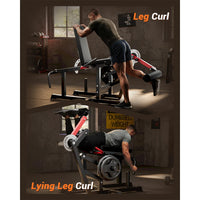 Garvee Seated Leg Curl & Extension Machine - Heavy Duty Leg Workout Bench with 12-Position Angle Adjustment for Hamstring Curl, Quad Extension & Lower Body Strength Training, 700 LBS Capacity - Red