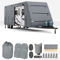 Garvee Travel Trailer RV Cover 7-Layer Heavy-Duty Camper Cover 24'-27' with Windproof Straps & Tire Covers, Waterproof, UV Resistant
