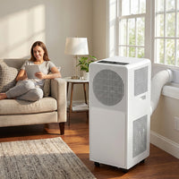 Garvee 14,000 BTU Drainage-free Portable Air Conditioner for Indoor Rooms, 3-In-1 AC Unit for Bedroom 225-300 Sq.Ft, Dehumidifier, Fan, Sleep Mode, 24 Timer, Remote Control, Window Kits, White
