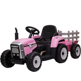 Garvee Ride - P Series: 12V Electric Tractor & Trailer for Kids, 3-6 Yrs - With RC - Pink / 35W - Pink