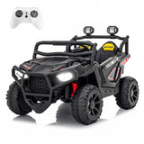 Garvee 24V 2-Seater Electric UTV Ride-On Truck for Kids Ages 2-8 – Battery Powered, Remote Control, 4-Wheel Suspension, Gradual Power-Up, 3 Speeds, LED Lights, Wireless – Black - Black