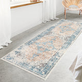 Garvee Washable Runner Rug 2x6 Vintage Hallway Rug Non Slip Rug for Kitchen Bedroom Low Pile Soft Long Rug Stain Resistant Throw Rug Indoor Floor Cover - Light Orange