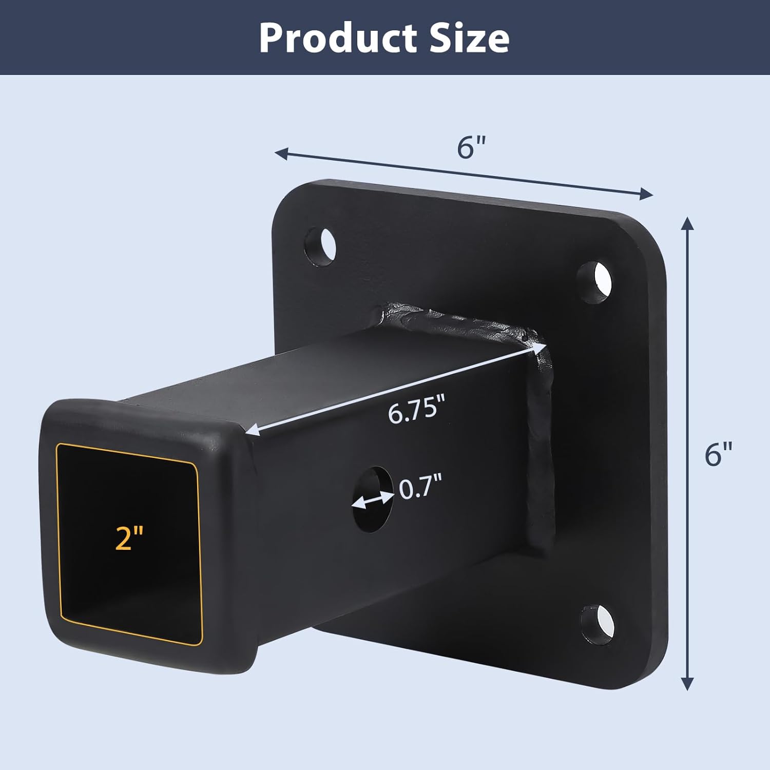 Garvee Hitch Wall Mount,2" Bolt-On Receiver Opening Hitch Tube,20,000 LBS Bumper Trailer Hitch Compatible for Skid Steer Mount Plate,Heavy Duty Hitch Receiver for Tractor,Lawn Mower,Ut