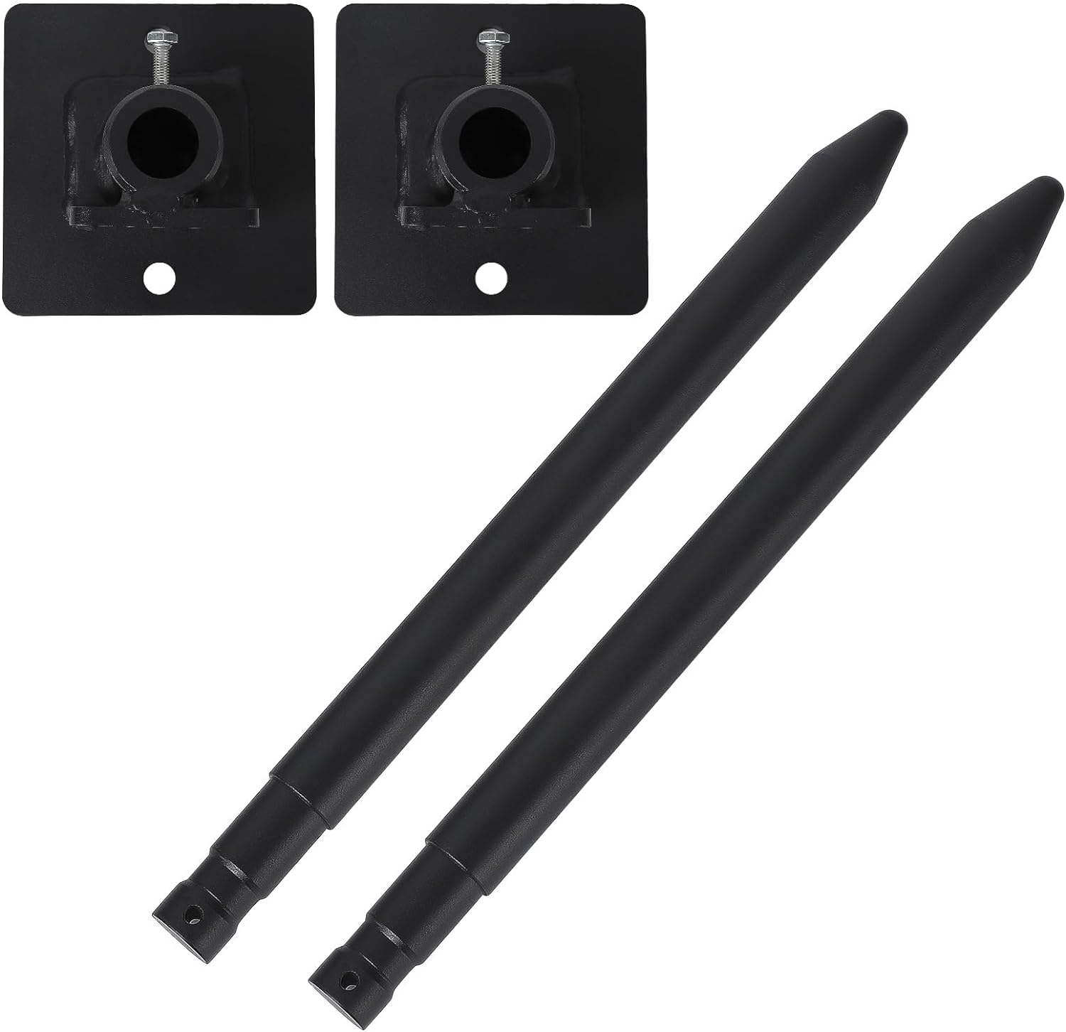 Garvee 17" Stabilizer Hay Bale Spear Attachment, Pair Quick Attach Bale Spike Without Sleeves, Black Powder Coated Hay Bale Forks Handing Equipment Fit for for Skid Steer Mount Plate Tractors Loaders