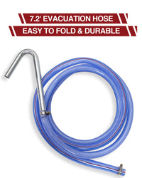 Garvee Hand Pump & Hose Oil Drain Pan with 17 Gal Low Profile & 8 Ft Hose - Black