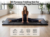 Garvee 6' x 3' x 2" Folding Gymnastics Mat — Tri‑Fold, High‑Density EPE Foam, Waterproof PVC Cover, Carry Handles & Compact Storage (Home Gym / Yoga / Tumbling)