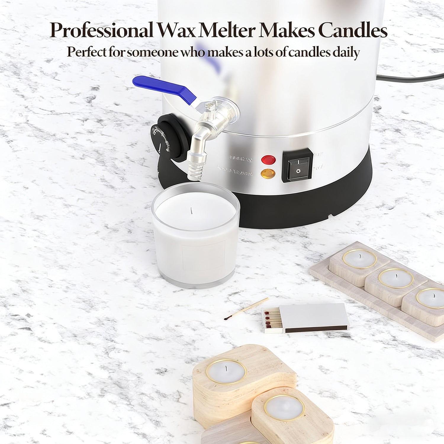 Garvee 12.7 Qts Electric Wax Melter with Temperature Control, Pour Spout, and Easy-Clean Feature for Candle Making, Ideal for Small-Scale Commercial or Home Use