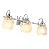 Garvee Modern Glass Bathroom Vanity Lights Chrome Bathroom Light fixtures Crystal Vanity Shower Lights Over Mirror Wall Mount Lighting Fixture for Hallway Kitchen Bedroom Living Room, 3 Lights - 