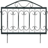 Garvee Decorative Garden Fence 6 Pack, 23.6in (H) x 11.8ft (L) Rustproof Metal Border Fences Decor Animal Barrier for Yard Outdoor - Black-B