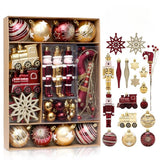 Garvee 50ct Christmas Ball Ornaments for Christmas Trees, Shatterproof Small Baubles Decorative Hanging Ornaments Set for Xmas Tree Holiday Party Decor Wreath Garland DIY Supplies, Red Gold - Red Gold